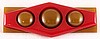 BP124 red/olive bakelite deco bar pin